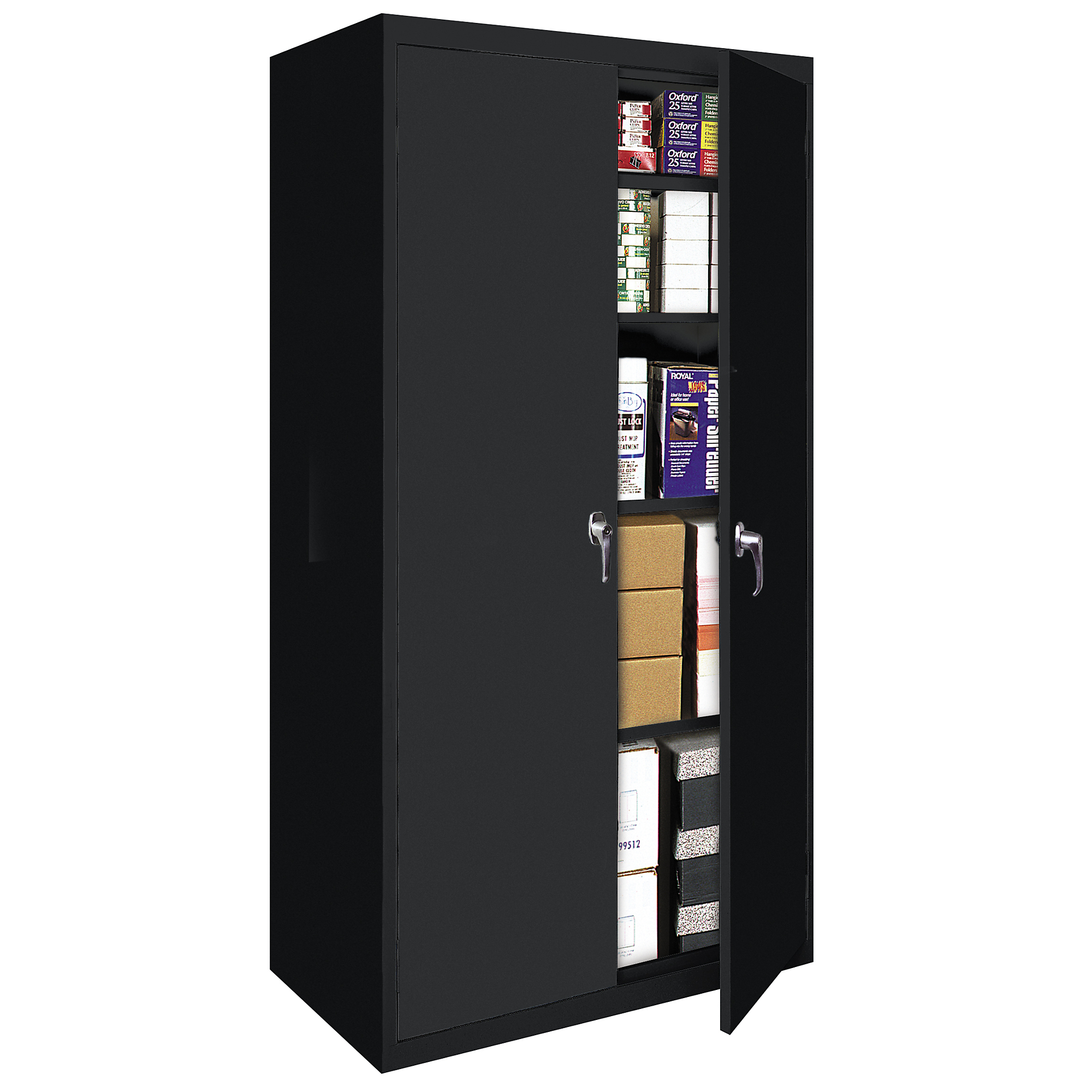 Steel Cabinets USA, Fixed Shelf Fully Assembled Cabinet, Height 72 in, Width 30 in, Color Black, Model# FS-357-B